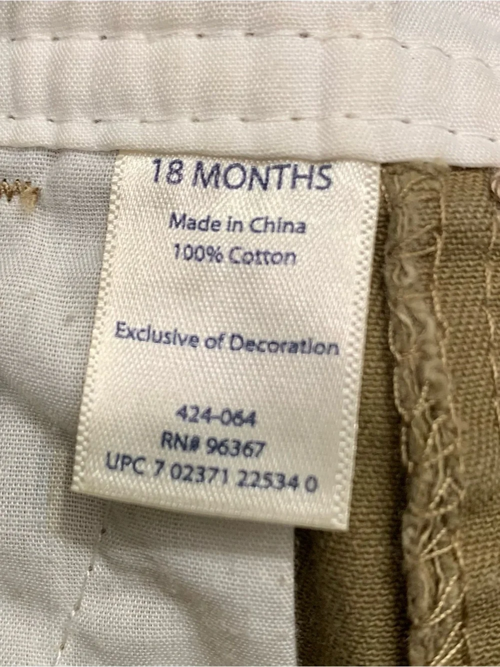 OshKosh B'gosh Khaki Twill Navy Green Plaid 18 Months Overalls 3897